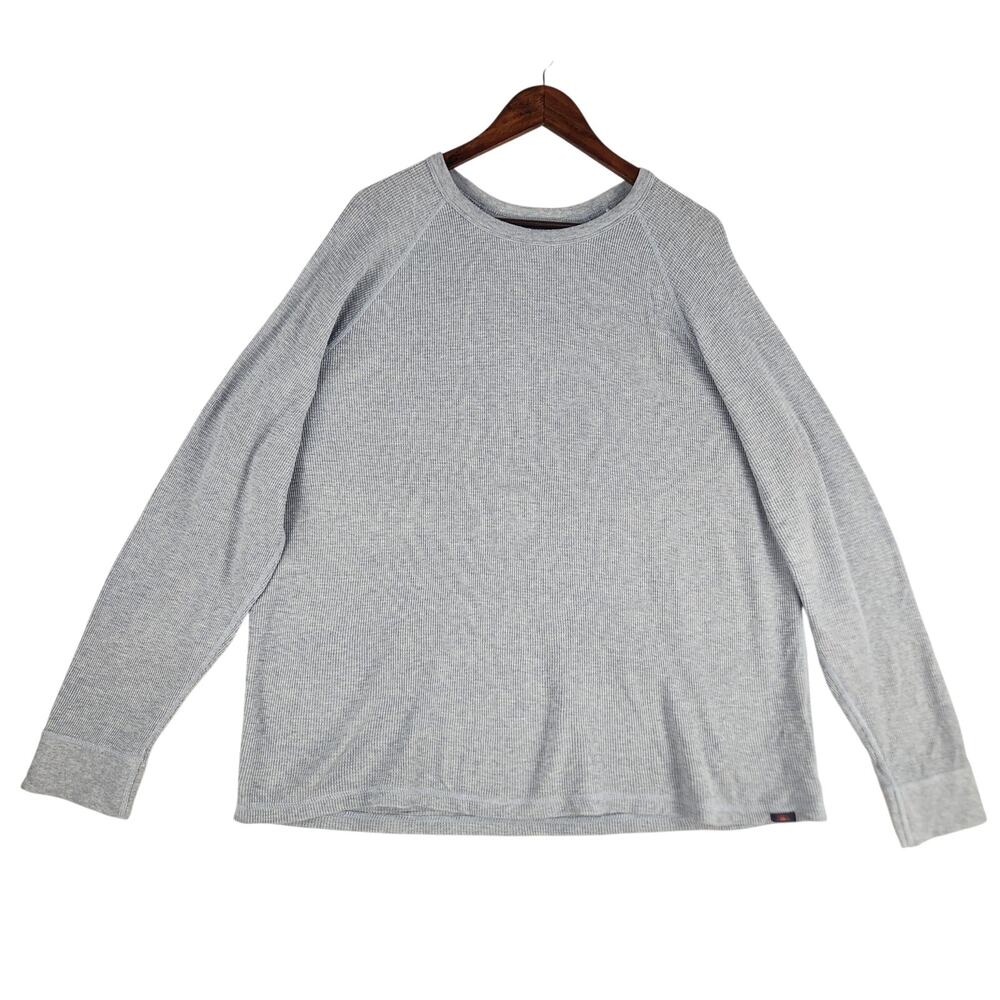 Faherty Mens Cloud Waffle Crew XL Light Blue Thermal Knit Long Slv PIMA Cotton